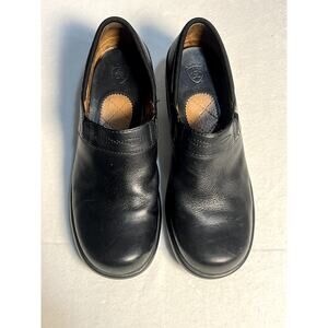 ARIAT Black Leather Heel Slip On Western Mules Clogs Slides Shoes 7.5 B